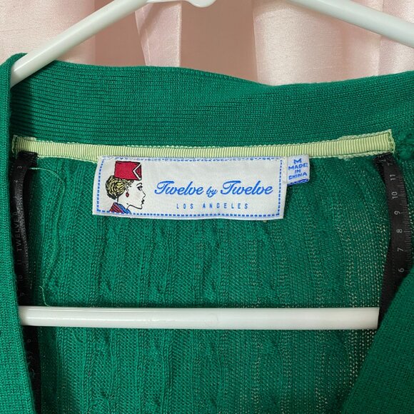 Twelve By Twelve Los Angeles Kelly Green Cardigan - Picture 5 of 5